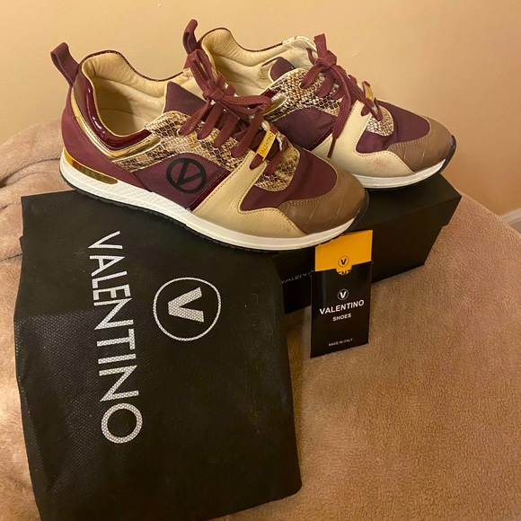 Valentino multicolored suede leather sneakers size 9.5 - Picture 1 of 2
